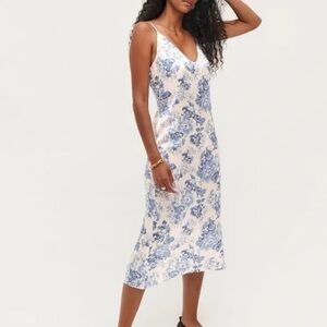 REDUCED - MOVING SALE - Reformation Sophia Silk Dress - Olympia